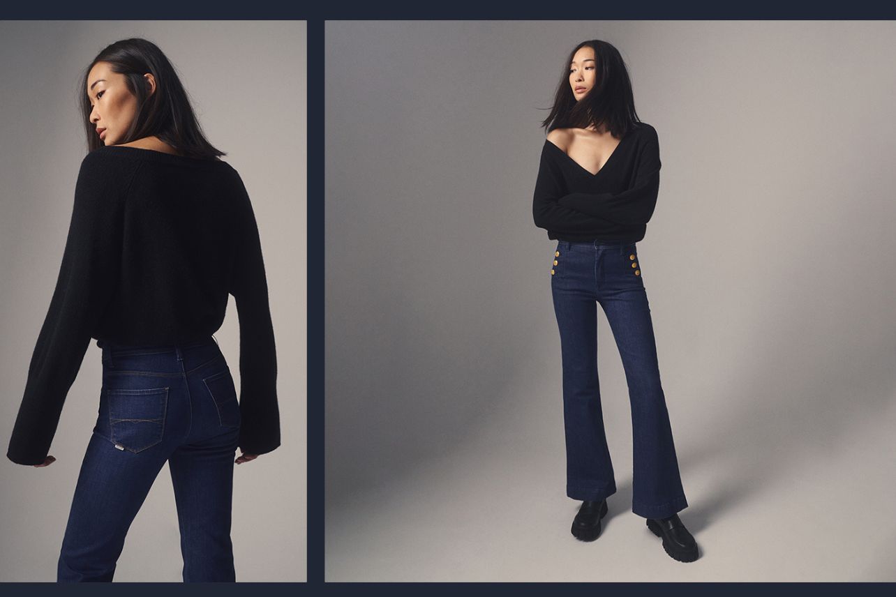 Four looks with bellbottoms