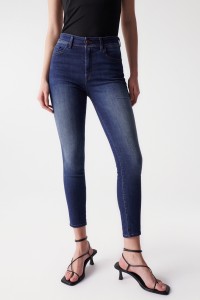 JEANS BLISS, CROPPED HOSE, DUNKLER FARBTON