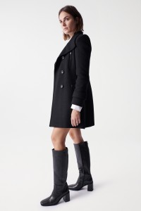 MANTEAU LONG GRACE EN TOFFE AVEC DTAILS