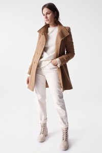 MANTEAU LONG GRACE EN TOFFE AVEC DTAILS