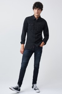 BLACK DENIM SHIRT