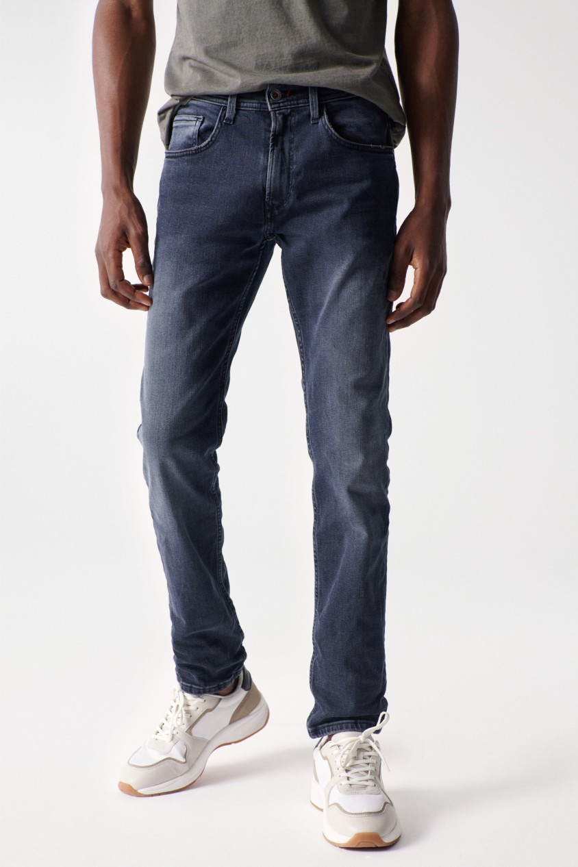 JEANS, SLIM, BLAUSCHWARZ