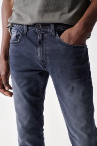 JEANS, SLIM, BLAUSCHWARZ