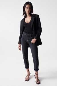 JEAN TRUE CROPPED SLIM NOIR