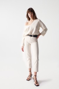 VAQUEROS TRUE CROPPED SLIM COLOR CRUDO