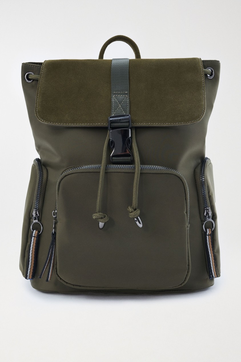 BACKPACK IN NYLON AND SUEDE