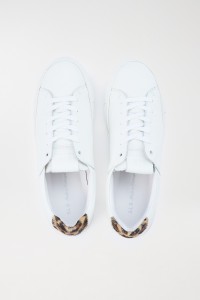 LEATHER TRAINERS WITH ANIMAL PRINT LACES