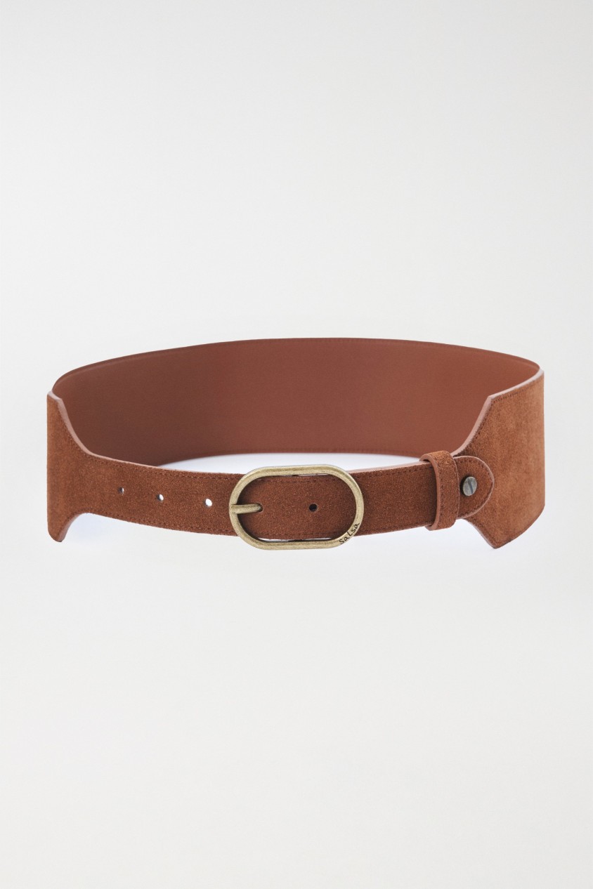 SUEDE BELT WITH CORSET EFFECT