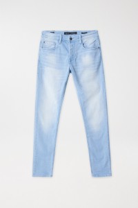 SKINNY LIGHT BLUE DENIM KNIT JEANS