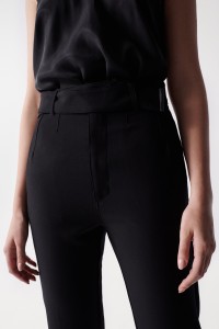 CROPPED SLIM PANTS WITH HIGH WAIST