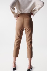 CROPPED SLIM PANTS WITH HIGH WAIST