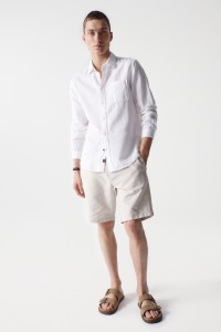 LEINEN-SHORTS, REGULAR-SCHNITT