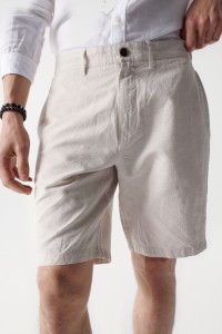 REGULAR FIT LINEN SHORTS