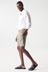 REGULAR FIT LINEN SHORTS