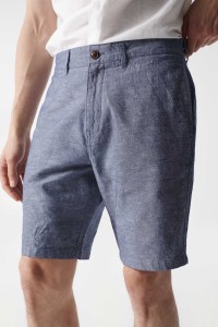 PANTALN CORTO DE LINO DE CORTE REGULAR