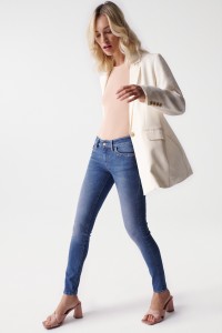 WONDER PUSH UP-JEANS, SKINNY, MIT STICKEREI