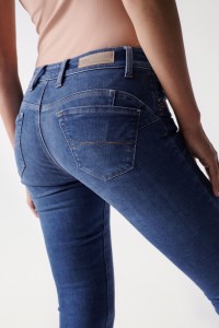 WONDER PUSH UP-JEANS, SKINNY, MIT STICKEREI