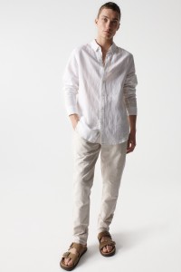 SLIM FIT LINEN TROUSERS