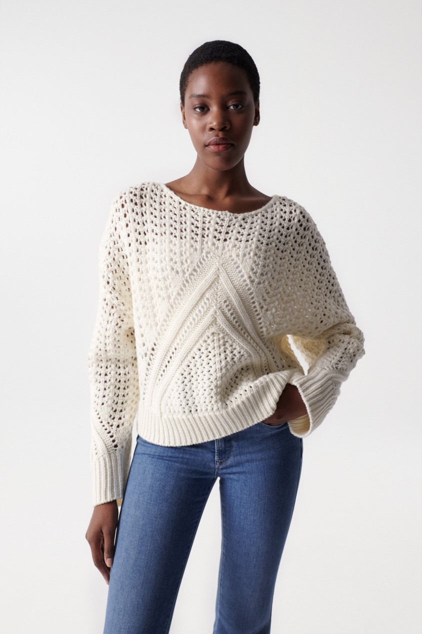 PULL-OVER EN GROSSE MAILLE TRICOTE