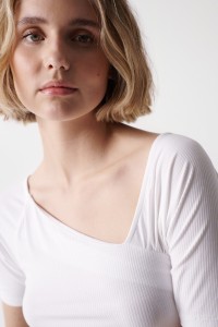 KNIT TOP WITH ASYMMETRIC NECKLINE