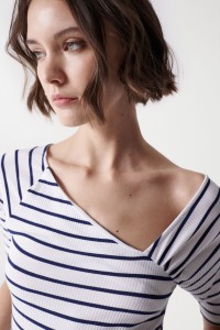 KNIT TOP WITH ASYMMETRIC NECKLINE