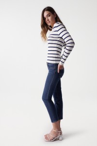 STRIPED RIBBED KNIT TOP