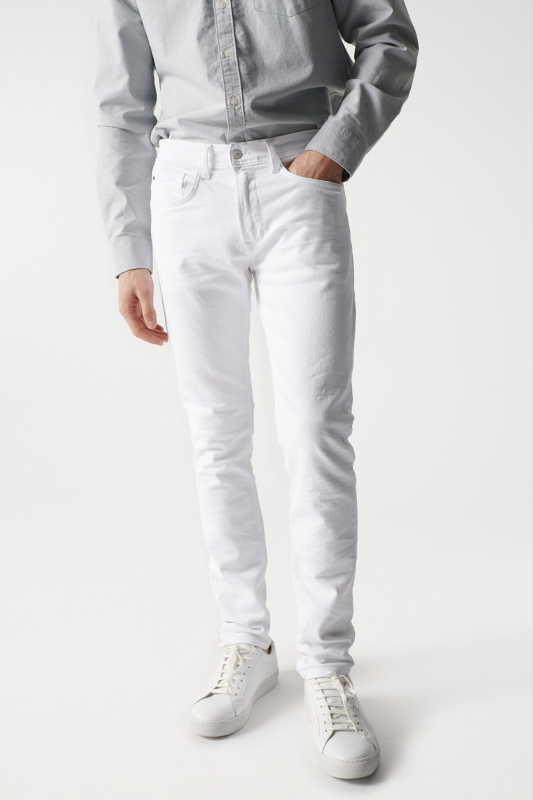 PANTALN DE SARGA SLIM BLANCO