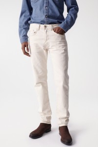 SLIM UNBLEACHED SERGE TROUSERS