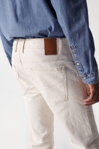 SLIM UNBLEACHED SERGE TROUSERS