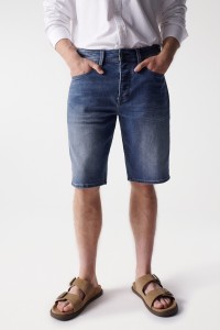 PANTALN CORTO VAQUERO AZUL REGULAR SOFT DENIM