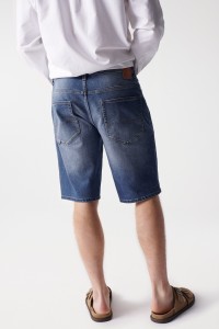 PANTALN CORTO VAQUERO AZUL REGULAR SOFT DENIM