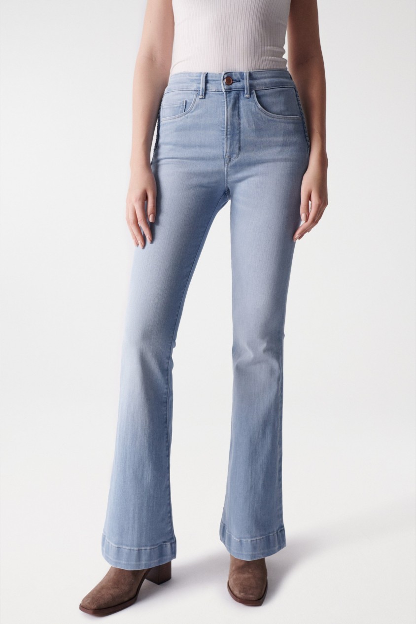 FLARE FAITH PUSH IN JEANS WITH PLAIT DETAIL