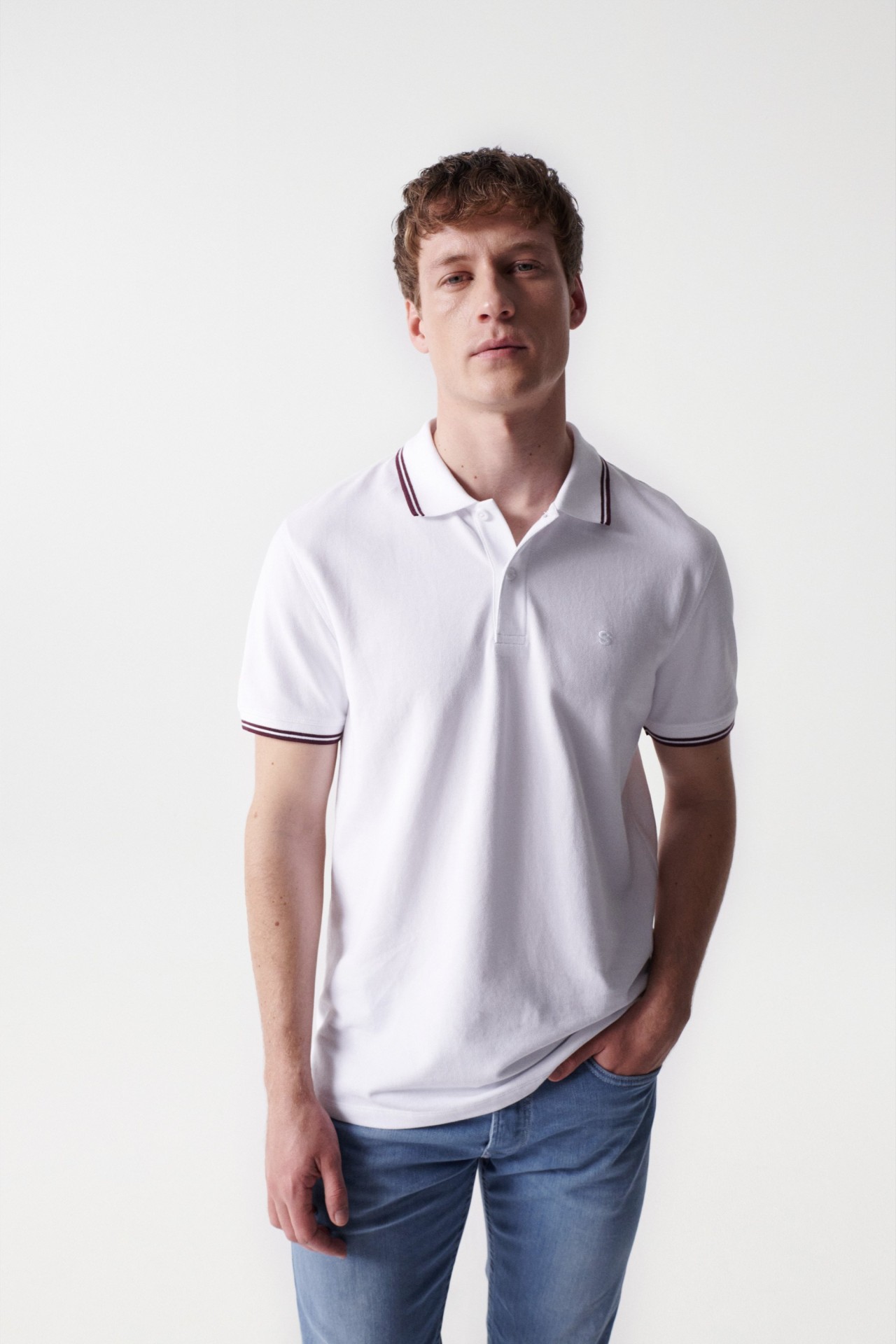 POLO SHIRT WITH STRIPE DETAIL