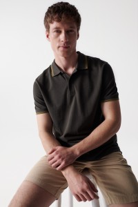 POLO SHIRT WITH STRIPE DETAIL