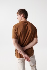 BROWN T-SHIRT WITH SALSA NAME AND POCKET