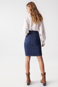 FAITH PUSH IN DENIM SKIRT, DARK WASH