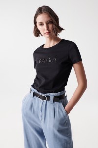 BLACK T-SHIRT WITH SALSA NAME