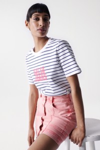 STRIPED T-SHIRT WITH SALSA NAME