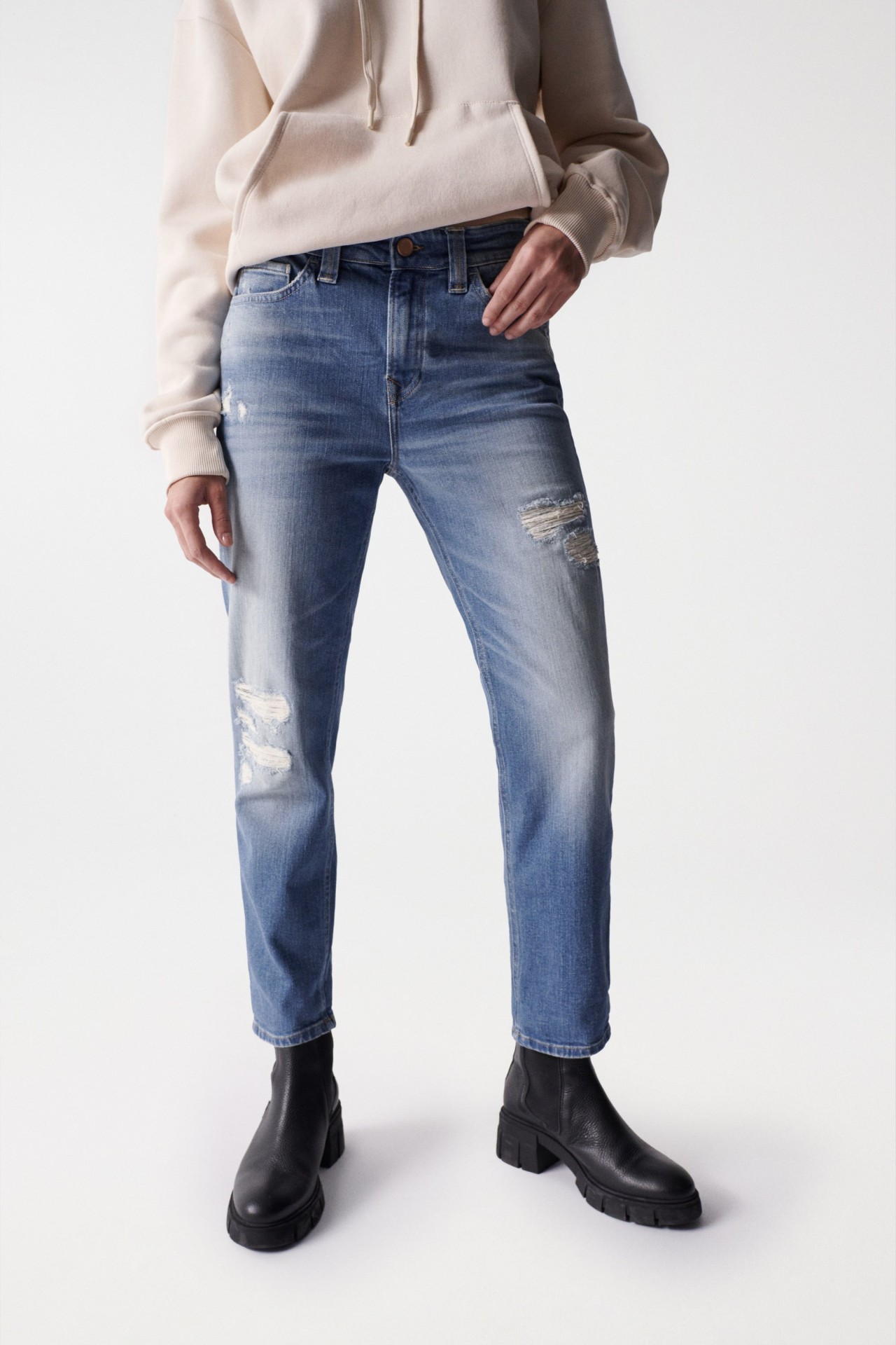 CROPPED SLIM TRUE JEANS