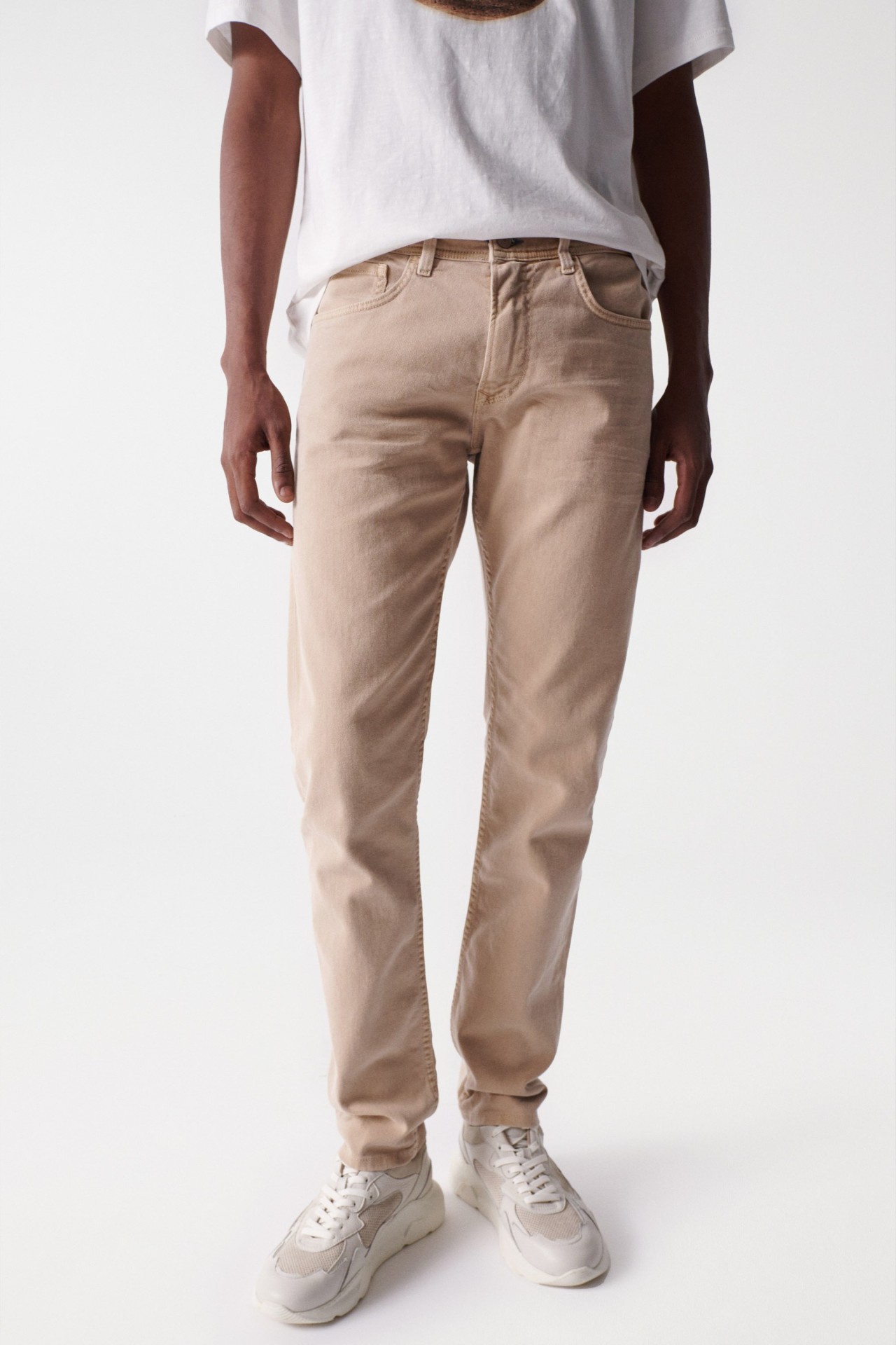 SLIM FIT BEIGE JEANS