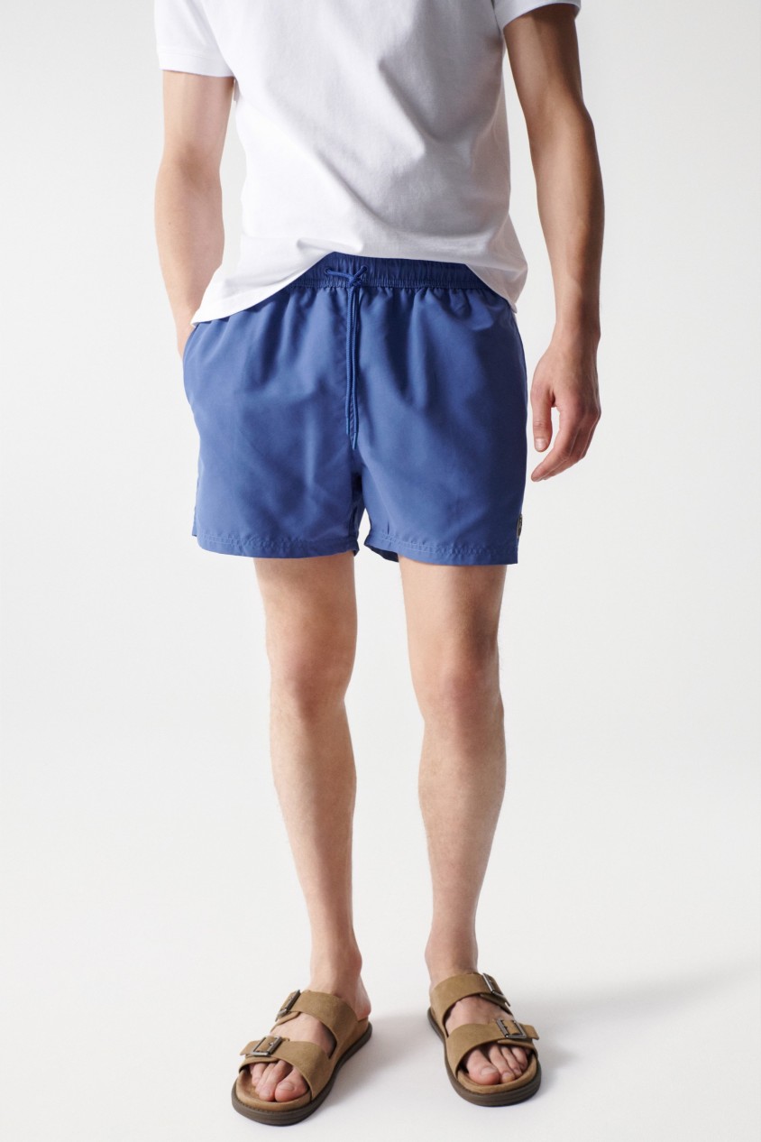 SHORT DE BAIN BLEU AVEC CORDON