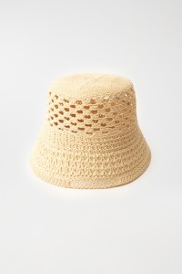 NATURAL RAFFIA BUCKET HAT