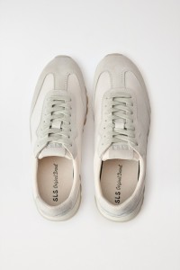 LEATHER AND NYLON TRAINERS