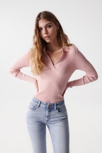 PULL COL POLO EN MAILLE CTELE