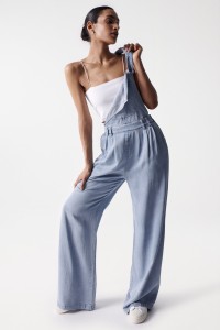 HIGH RISE LIGHTDENIM DUNGAREES