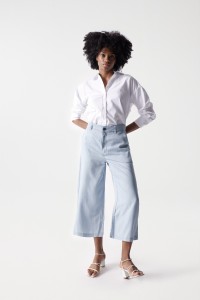 MACACO CULOTTE BLEACH EM LIGHTDENIM