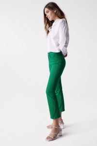 DESTINY PUSH UP-JEANS, GRN, CROPPED FLARE