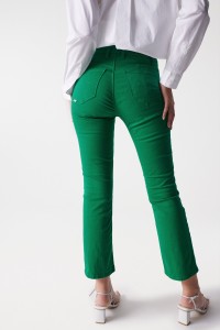 JEANS DESTINY PUSH UP VERDE CROPPED FLARE