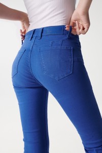 DESTINY PUSH UP-JEANS, BLAU, CROPPED FLARE