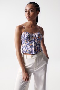 TOP CURTO COM ESTAMPADO FLORAL